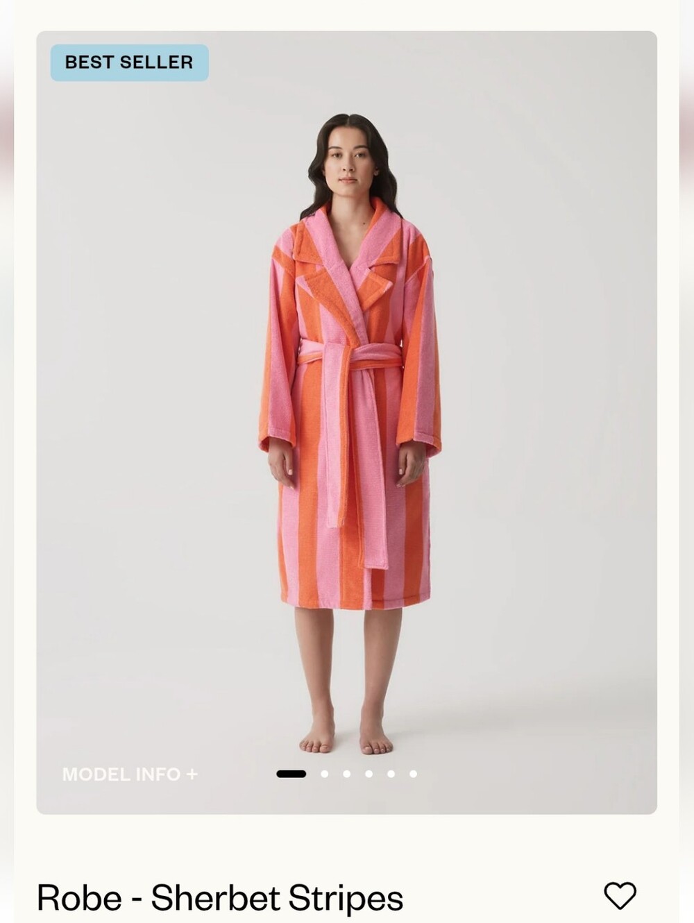 Hommey Striped Sherbet Robe - Picture 2 of 6